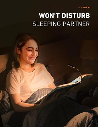 XERGY Book Lights for Reading at Night in Bed, 80 Hours Runtime Rechargeable Reading Lights for Books in Bed, 3 Brightness Levels × 3 Color Temperatures, Lightweight